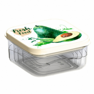 Комплект контейнеров для продуктов с декором 0,3л + 0,45л + 0,65л + 1л (Бежевый) (уп.12) 32640